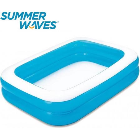 Summer Waves Opblaaszwembad | 2-Rings | 200 x 150 x 51 cm | Blauw